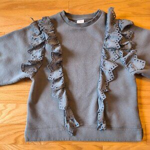 Zara Gray Kids Sweatshirt with Ruffle Details 10-12